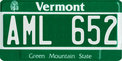 VT license plate AML652