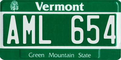 VT license plate AML654