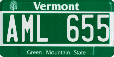 VT license plate AML655