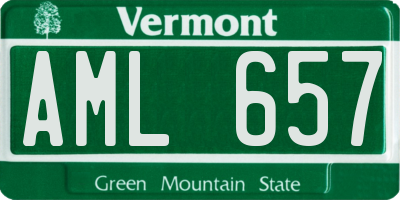 VT license plate AML657