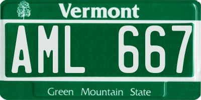 VT license plate AML667