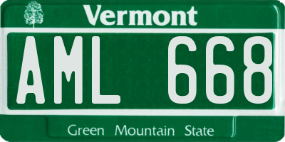 VT license plate AML668