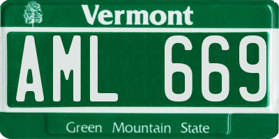 VT license plate AML669