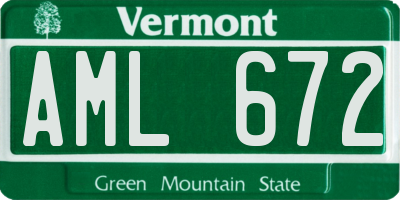 VT license plate AML672