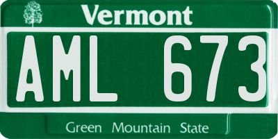 VT license plate AML673
