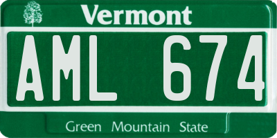 VT license plate AML674
