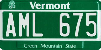 VT license plate AML675