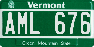 VT license plate AML676