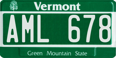 VT license plate AML678