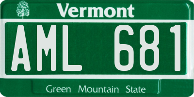 VT license plate AML681