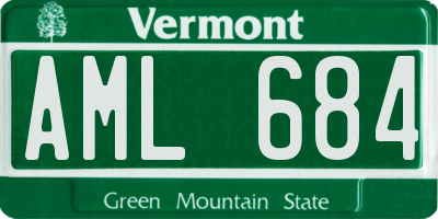 VT license plate AML684