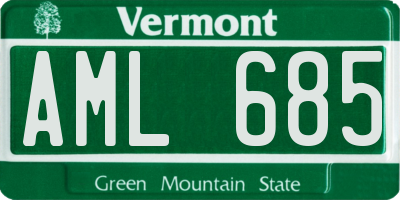 VT license plate AML685