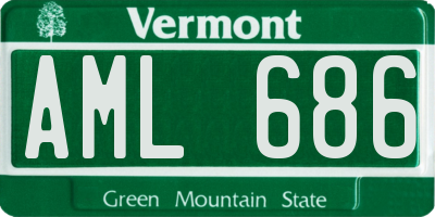 VT license plate AML686