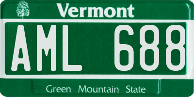VT license plate AML688