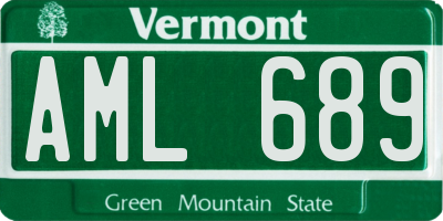 VT license plate AML689