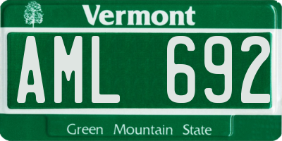 VT license plate AML692