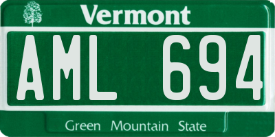 VT license plate AML694