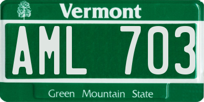 VT license plate AML703