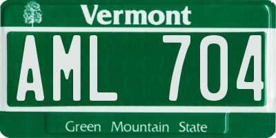 VT license plate AML704