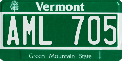 VT license plate AML705