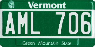 VT license plate AML706