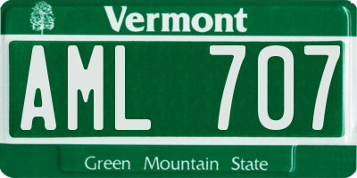 VT license plate AML707