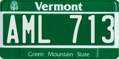 VT license plate AML713