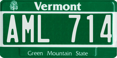 VT license plate AML714