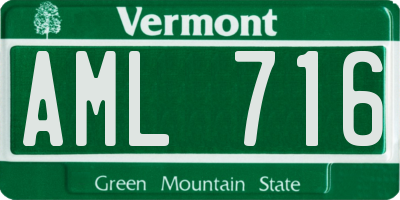 VT license plate AML716