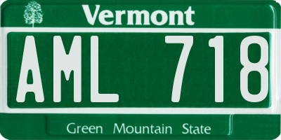 VT license plate AML718