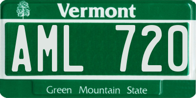 VT license plate AML720