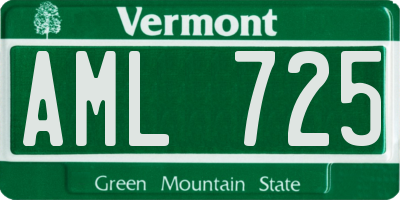 VT license plate AML725