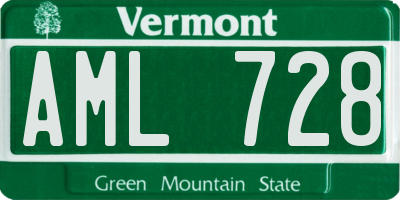 VT license plate AML728