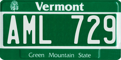 VT license plate AML729