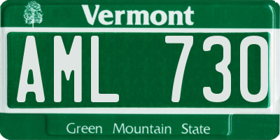 VT license plate AML730