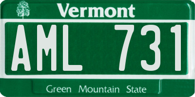 VT license plate AML731