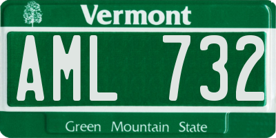 VT license plate AML732