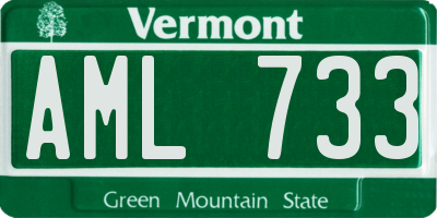 VT license plate AML733