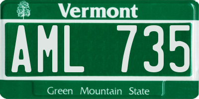 VT license plate AML735