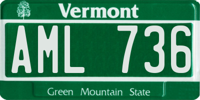 VT license plate AML736