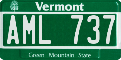 VT license plate AML737