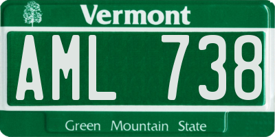 VT license plate AML738