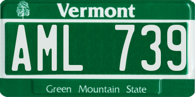 VT license plate AML739