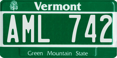 VT license plate AML742