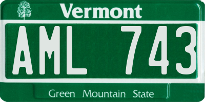 VT license plate AML743