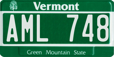 VT license plate AML748