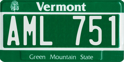 VT license plate AML751