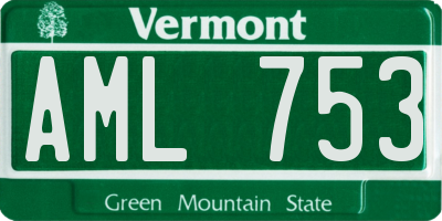 VT license plate AML753