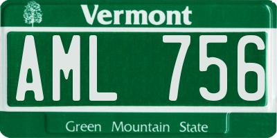 VT license plate AML756