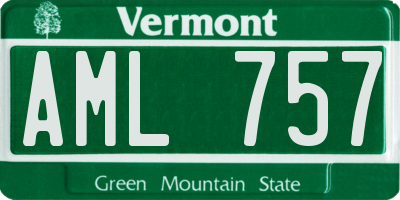 VT license plate AML757